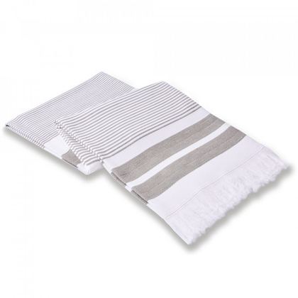 Пештемаль 100x180 L'appartement Kelsie white/warm grey белый/дымчатый