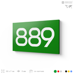 Номер на дверь 889, табличка на дверь для офиса, квартиры, кабинета, аудитории, склада, зеленая 120х70 мм, Айдентика Технолоджи