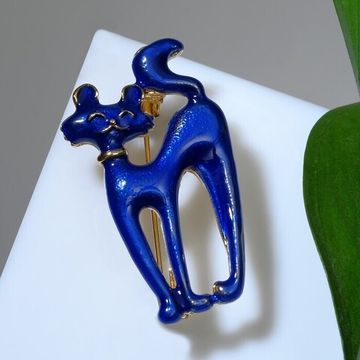 Брошь "Кошка", цвет  золото