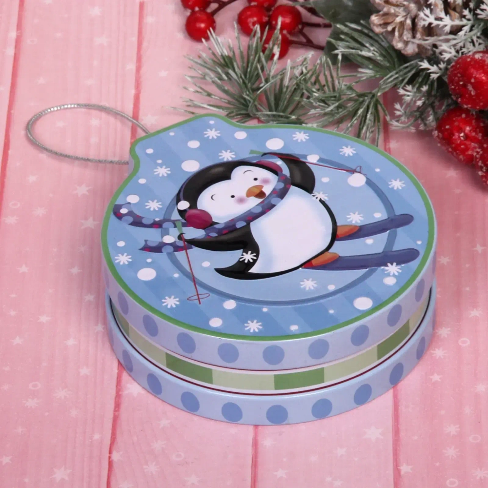 Банка жестяная 200мл 11,2*12,2*4см «Пингвиненок» двухсторонняя