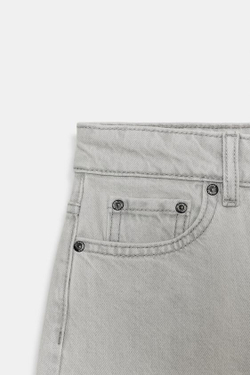 ZARA ЗАУЖЕННЫЕ ДЖИНСЫ СО СРЕДНЕЙ ПОСАДКОЙ — ZW COLLECTION, СЕРЫЙ