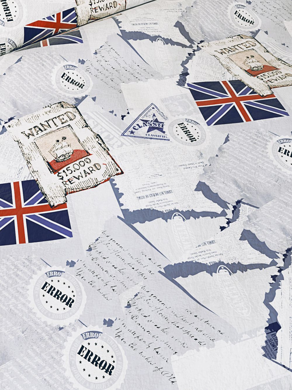 Постельное белье Сказка "WANTED" евро Наволочка 50х70 см 2 шт Простынь 240х215 см Пододеяльник 200х215 см, поплин