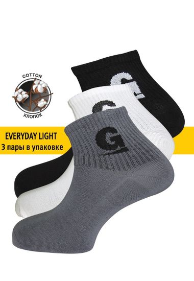Носки унисекс, GUAHOO (3 пары) G51-3223AL белый/черный/серый,