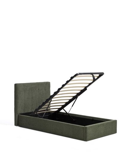 Кровать Darnela из плюша цвета мха, для матраса 90 x 200 см