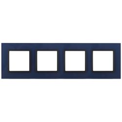 14-5104-29 ЭРА Рамка на 4 поста, стекло, Эра Elegance, синий+антр