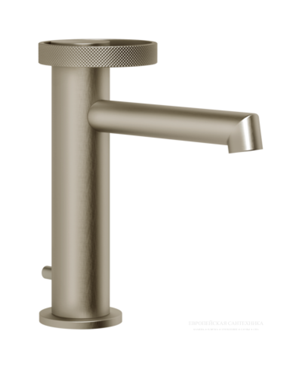 Смеситель для раковины Gessi Anello, низкий, с донным клапаном, цвет Finox Brushed Nickel