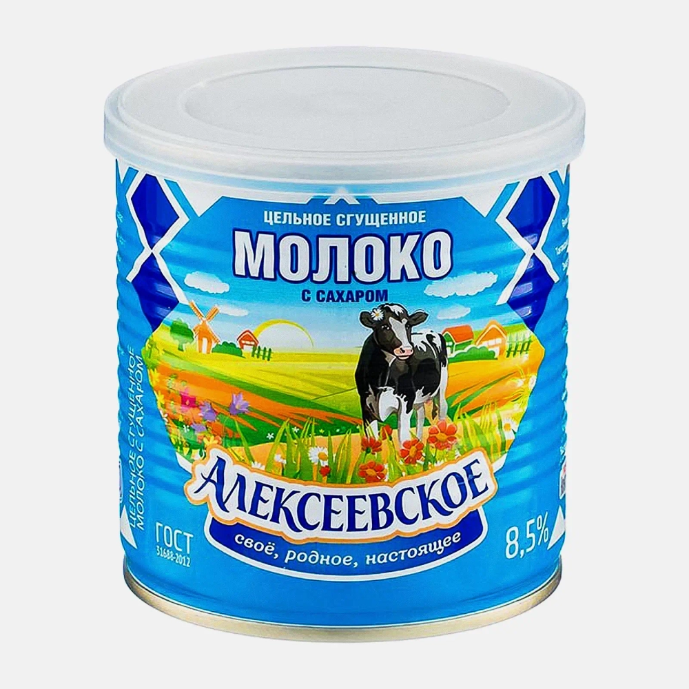 Молоко сгущенное Алексеевское с сахаром 8.5% 360г