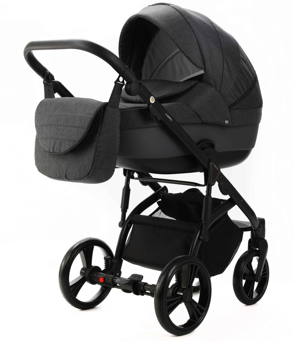 Детская коляска Adamex Lanti 3 в 1 LN-PS35 TIP (Т.СЕРЫЙ + Т.СЕРАЯ КОЖА)