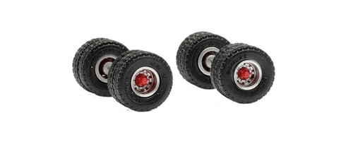 Комплект колес с дорожными шинами 12,00 x 20 со стальным ободом, сдвоенные шины для прицепов/буксируемых автомобилей (состав: 2 оси)