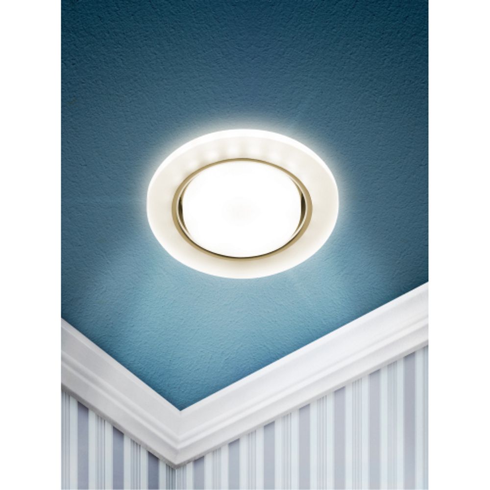 Встраиваемый светильник со светодиодной подсветкой ЭРА DK LD51 FR GX53 белый матовый