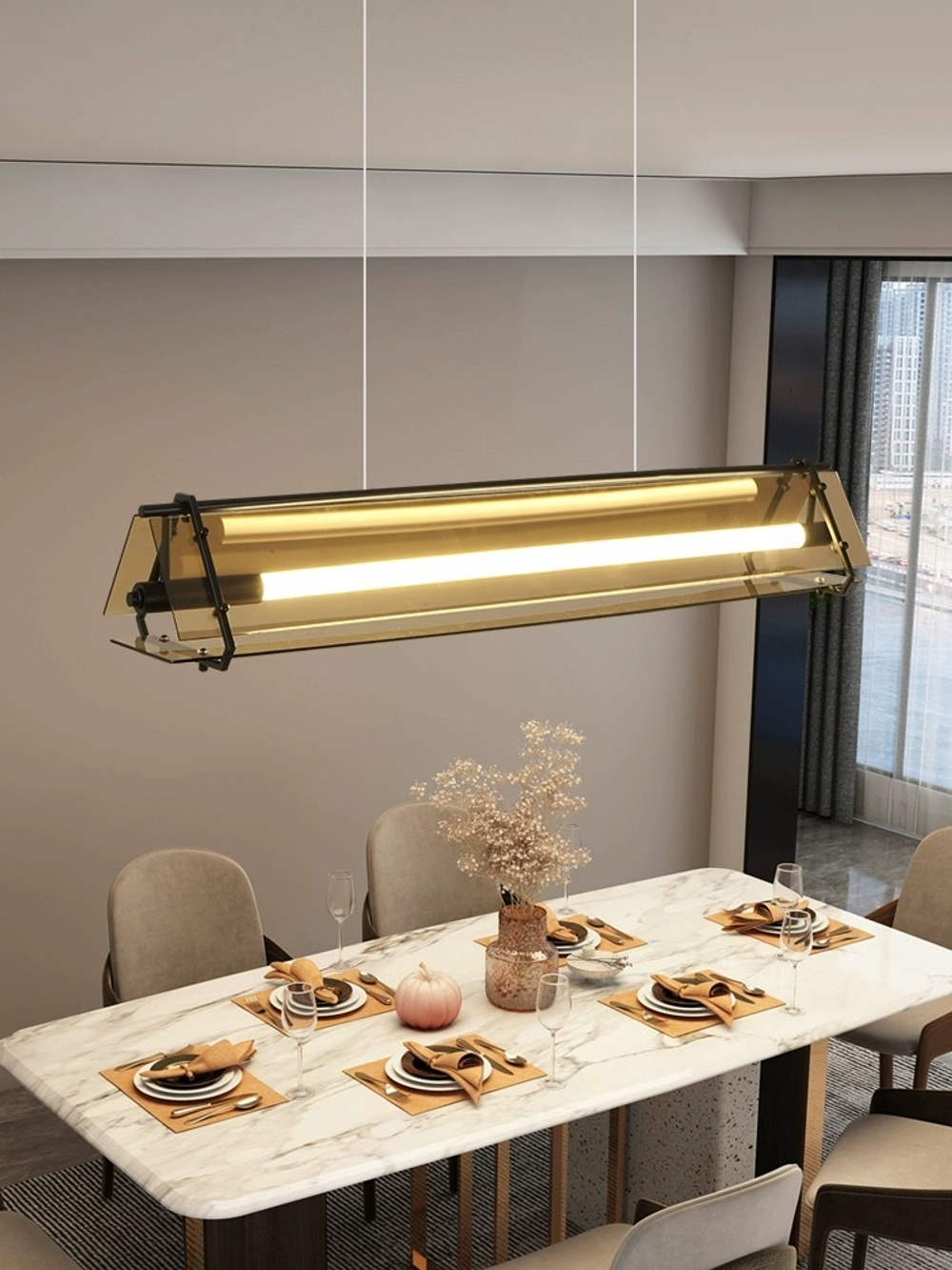 Люстра дизайнерская горизонтальная Lewin by Light Room