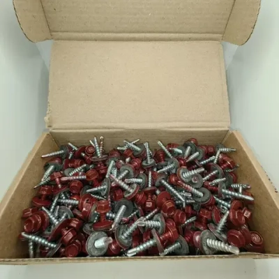 Саморезы кровельные по дереву 4.8х29 RAL 3005 (Винно-красный) 1кг