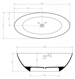 Ванна из искусственного камня ABBER Stein AS9625-1.6 белая матовая  160x75 см
