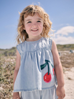 Топ джинсовый и шорты джинсовые в комплекте для девочки Next AC9-259, Синий