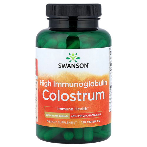 Swanson, молозиво с высоким содержанием иммуноглобулина, 120 капсул (500 мг в 1 капсуле)