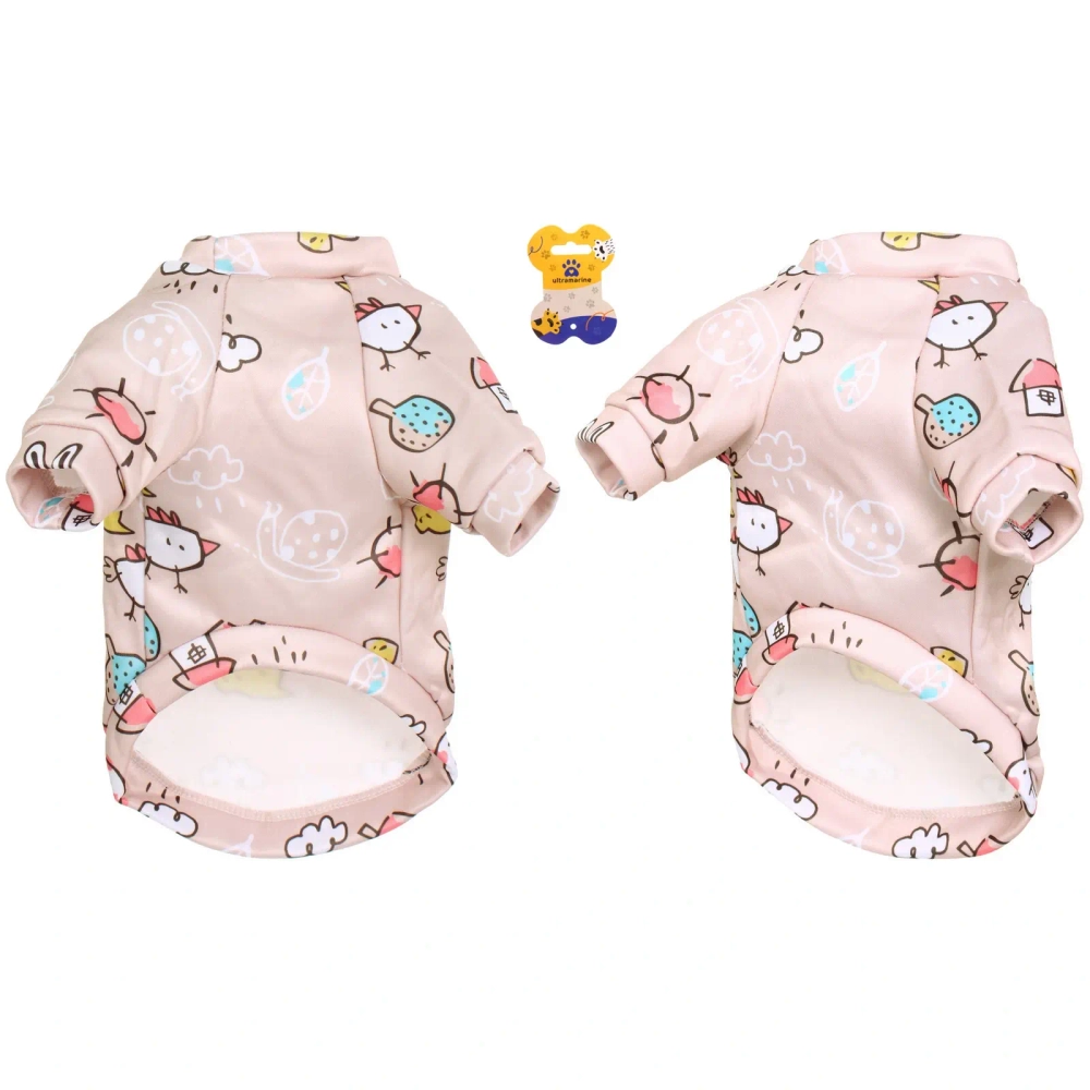 Кофта - толстовка для мелких пород собак «BRO Style», принт птички, р S