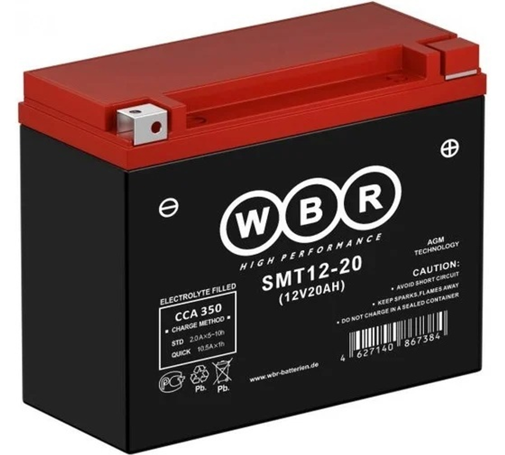 Аккумулятор SMT12-20 WBR Y50-N18L-A, YTX24HL-BS 205x87x162 20 а/ч