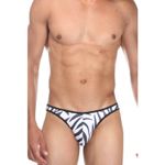 Мужские трусы слипы белые с принтом "зебра" Cosmos Colors CP20_BW