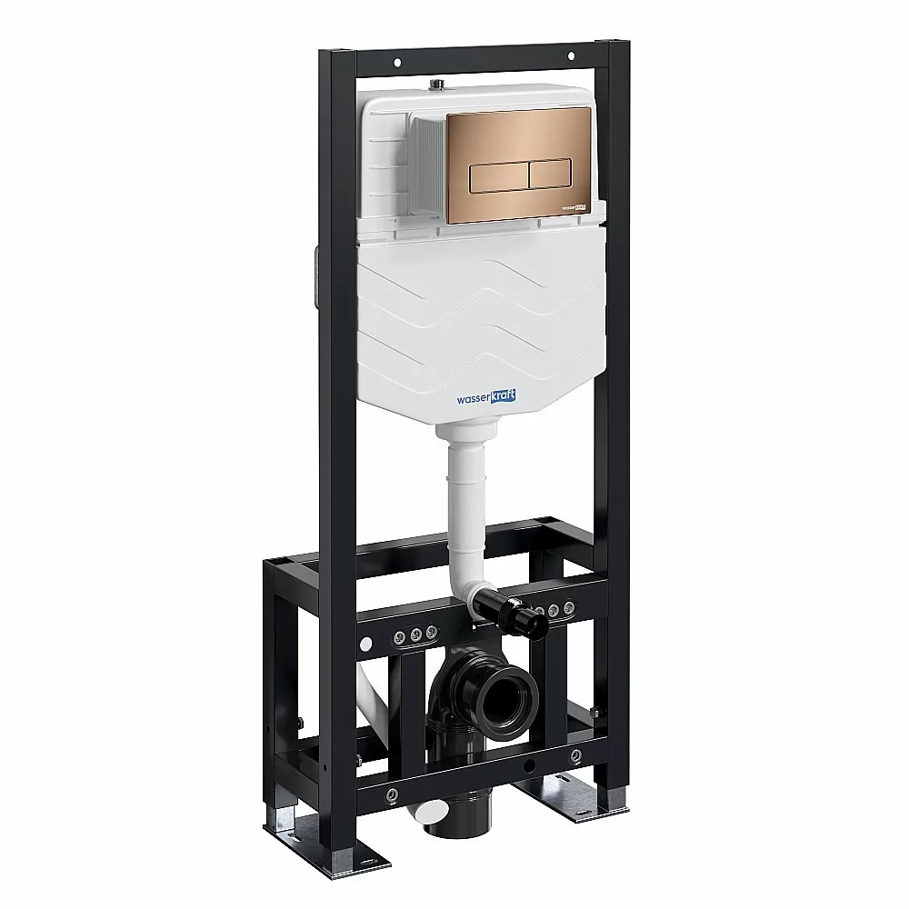 Система инсталляции для унитаза WasserKraft Dill 61TLT.010.ME.RG03 с кнопкой розовое золото