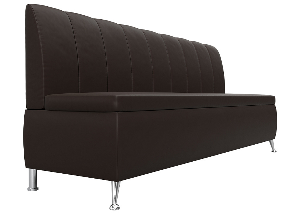 Диван кухонный прямой Кантри, Коричневый, Экокожа, 100156