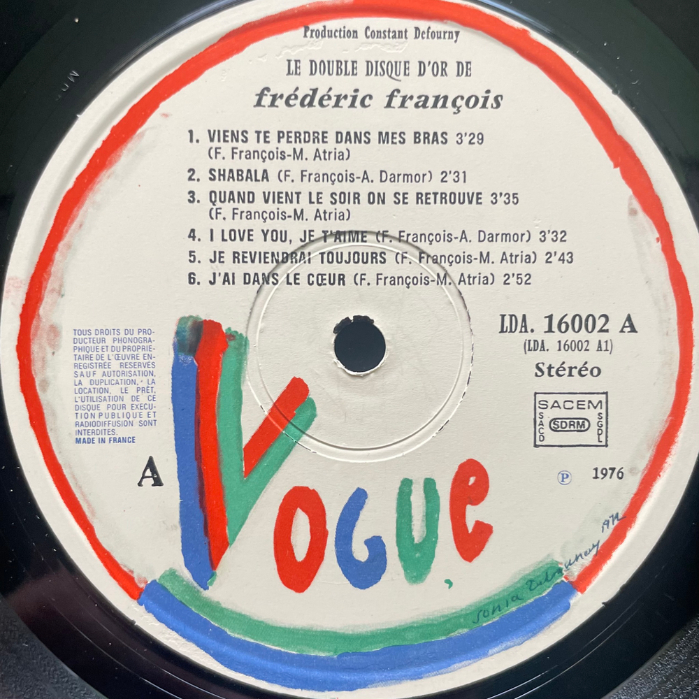 Frédéric François ‎– Le Double Disque D'or De Frédéric François 2LP (Франция 1976г.)