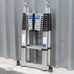 Лестница-стремянка телескопическая алюм. бытовая 3.2+3.2м (10+10 ступ.) Scheppach Sch-UP320-M