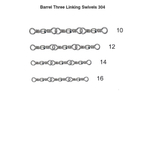 Вертлюг "Волжанка" Barrel Three Linking Swivels 304 # 12 тест 15кг (5шт/уп) по 5 упаковок