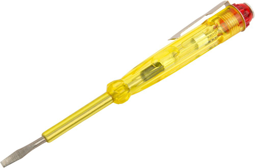 56501 Отвертка индикаторная, желтая ручка 100 - 500В, 140мм KУРС