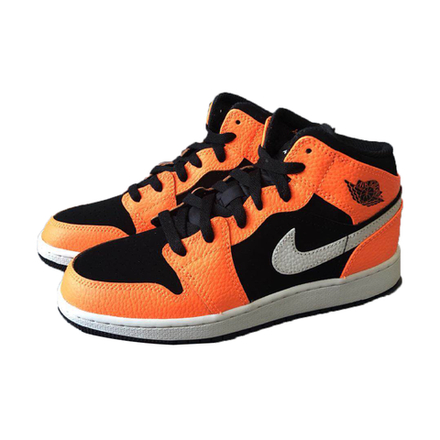 Кроссовки Air Jordan 1 Retro Mid GS Orange Black