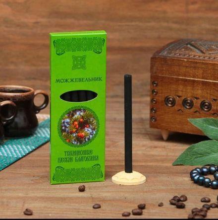 Набор традиционных русских благовоний "Можжевельник", 7шт + подставка