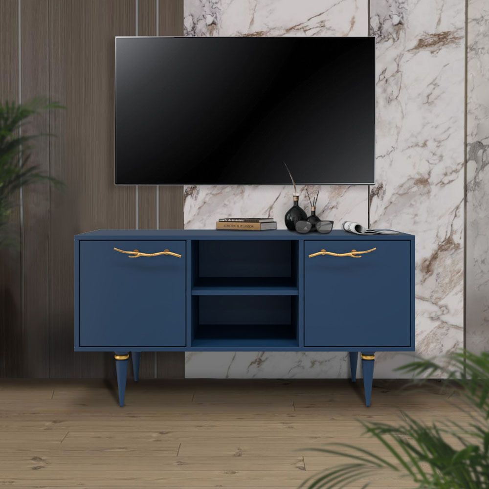 Тумба под ТВ Арт Колор matte 117см Классик Сильвер Королевский синий матовый