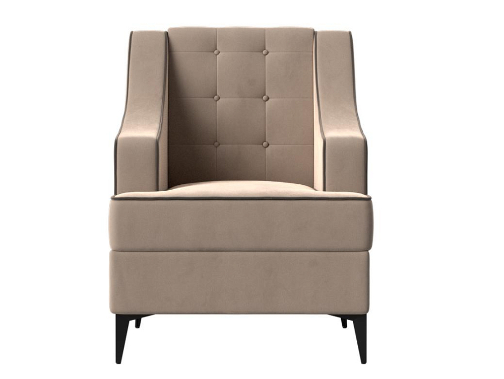 Кресло Марк, Бежевый\Коричневый, Велюр, 111865