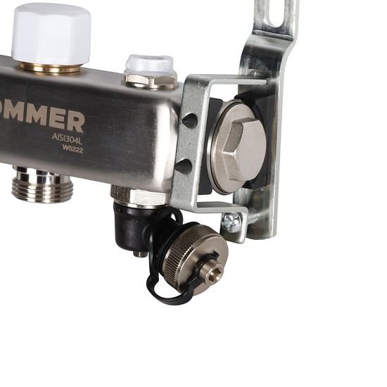 Коллектор Rommer 1"x3/4" на 2 контура с расходомерами и запорными клапанами RMS-1201-000002