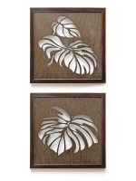 Настенный декор "Два панно монстеры" в раме