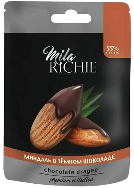 Драже MILA RICHIE Миндаль в темном шоколаде 75г