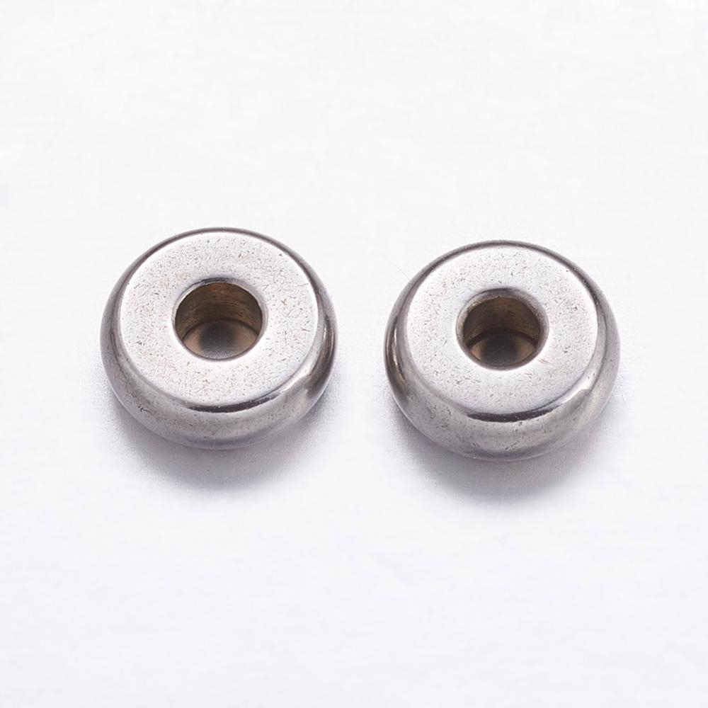 P506 Бусина-рондель, 6*2мм, нерж.сталь, 10шт