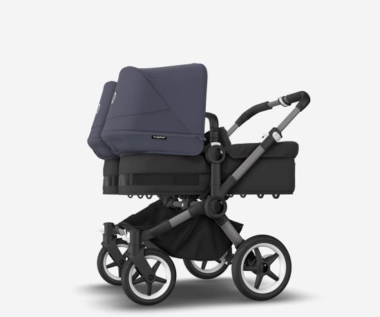 Коляска для двойни 2 в 1 Bugaboo Donkey 5 Twin Stormy blue/Midnight black/Graphite