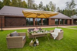 "Корсика" зонт уличный 3х3м на боковой алюминиевой опоре, цвет под дерево