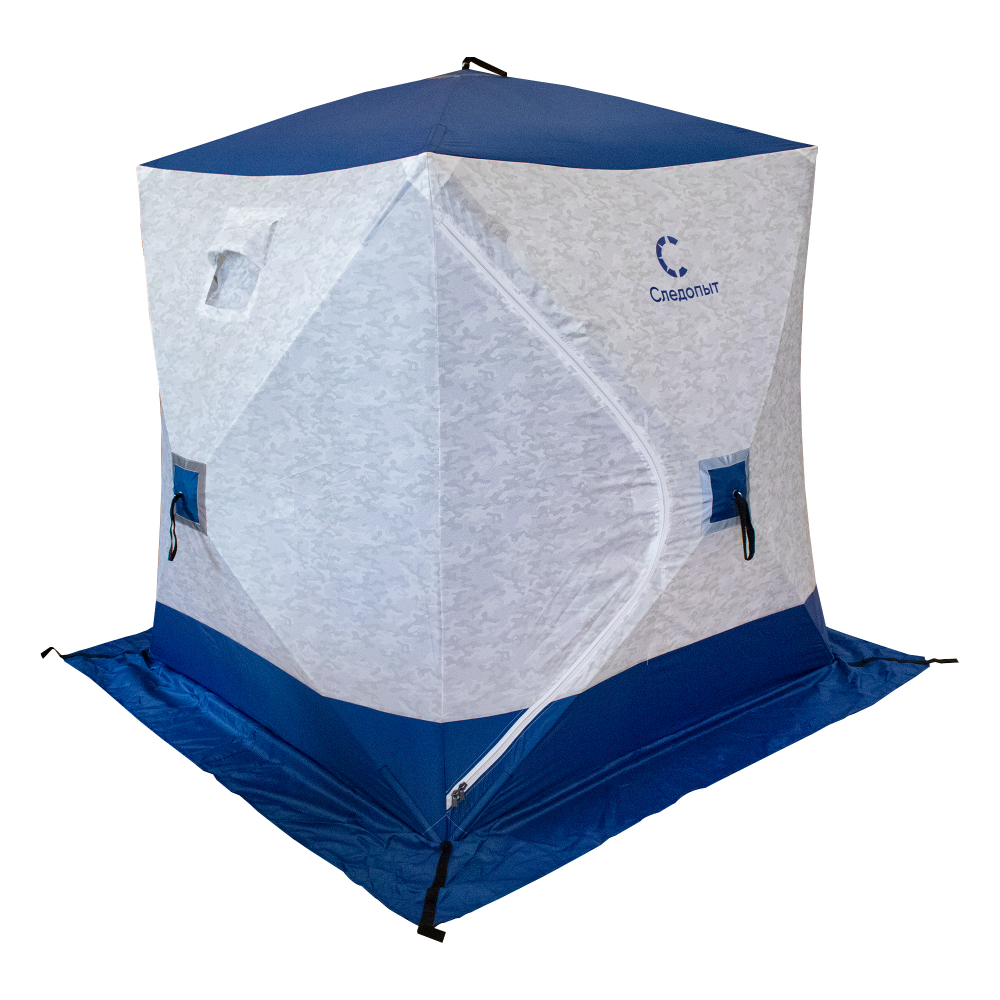 Палатка зимняя куб СЛЕДОПЫТ 1,5 х1,5 м, Oxford 210D PU 1000, СЛЕДОПЫТ, оливковый/белый
