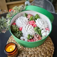 Новогодний зефир круглый «Хризантемы» / 25 см Новогодний зефир круглый «Хризантемы» / 25 см