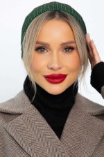 Чалма с резинкой (зелено-бежевая) ЧР9-23М LT Collection