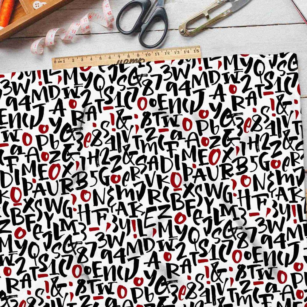 Ткань поплин английские буквы