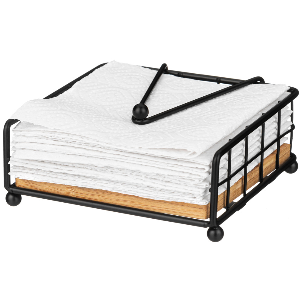 Салфетница 12,5*12,5*5см металлическая, черная