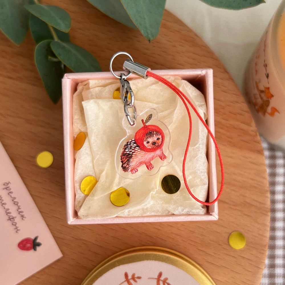 брелочек-кроха "ёжик-яблочко"