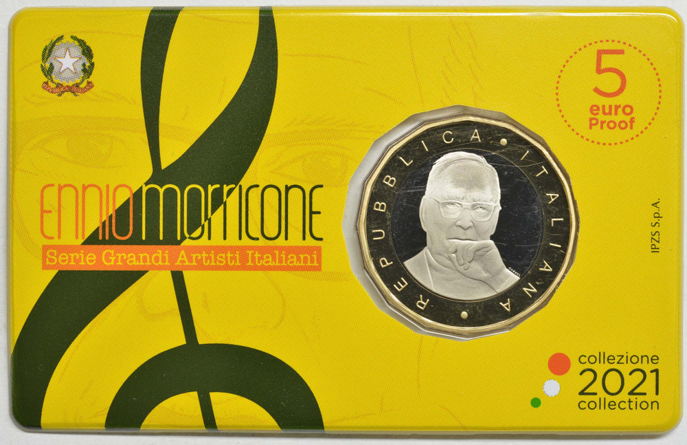 ИТАЛИЯ, 2021, 5 ЕВРО [БИМЕТАЛЛ]