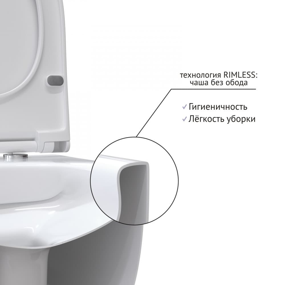 Унитаз подвесной BERGES EGO XL Rimless 54 см