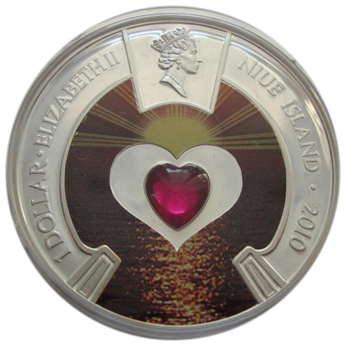 1 доллар. Море любви Голуби. Ниуэ. 2010 год