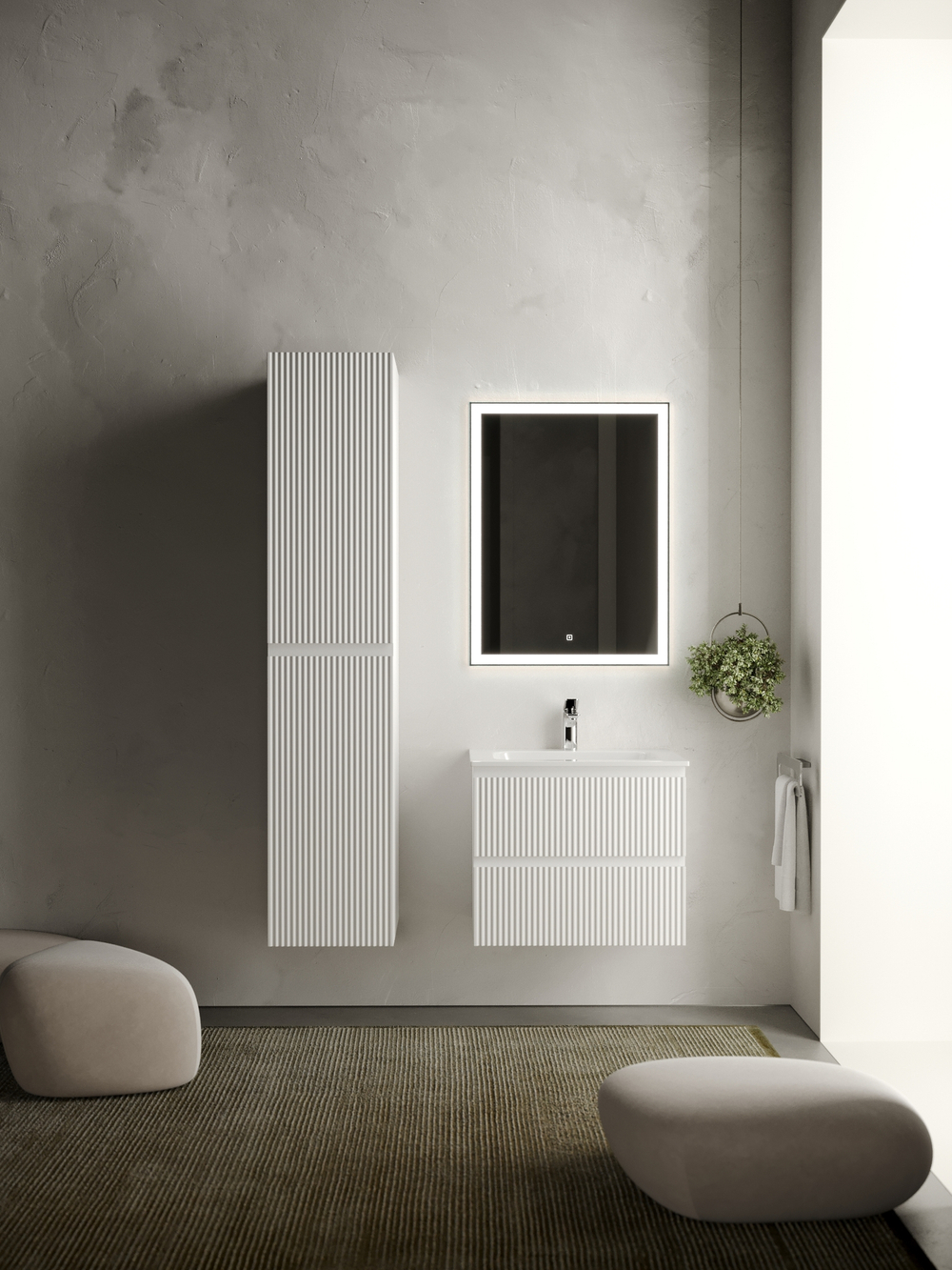 Тумба с раковиной Sancos Snob R 60 см SNR60W bianco