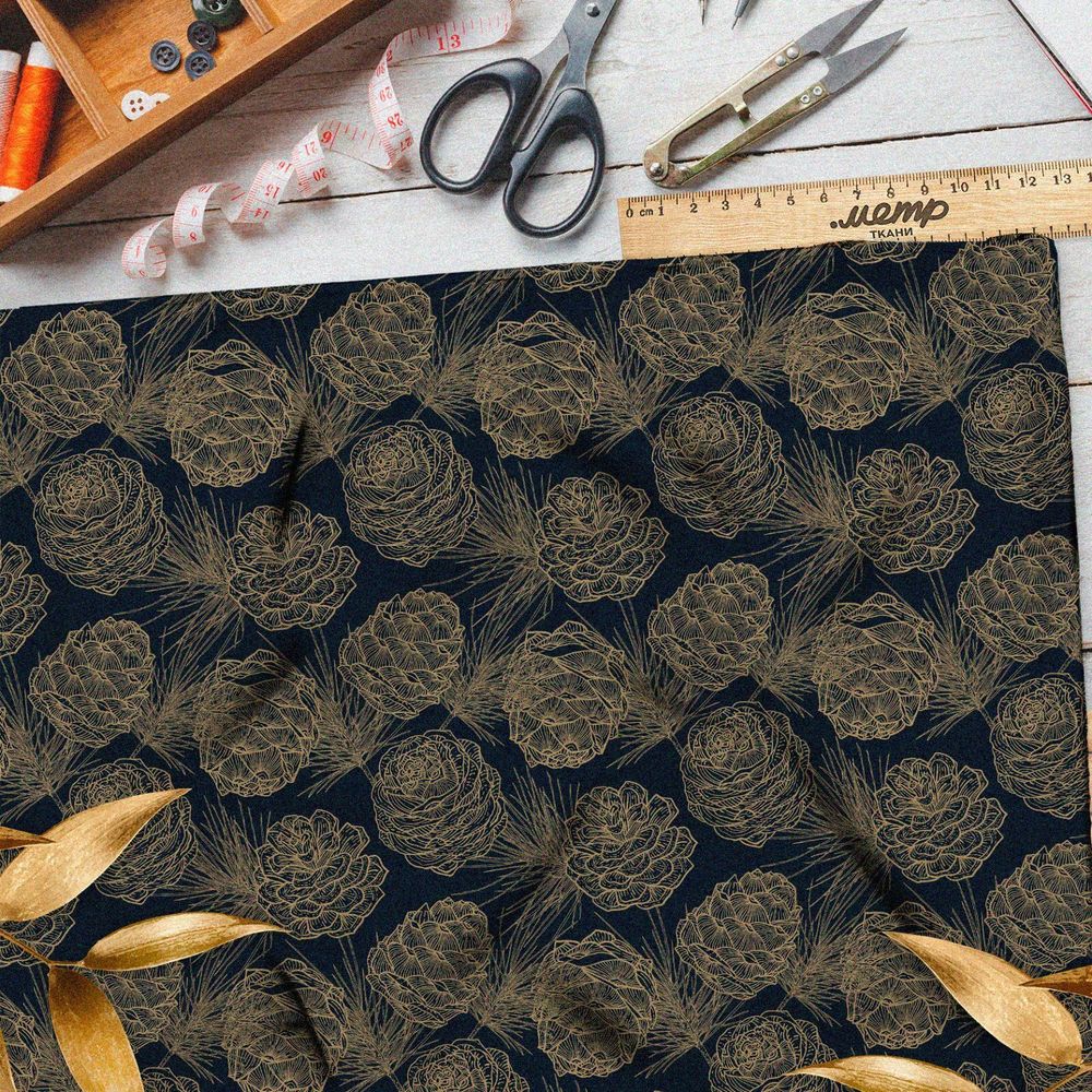 Ткань оксфорд 600 шишки в стиле паутинка