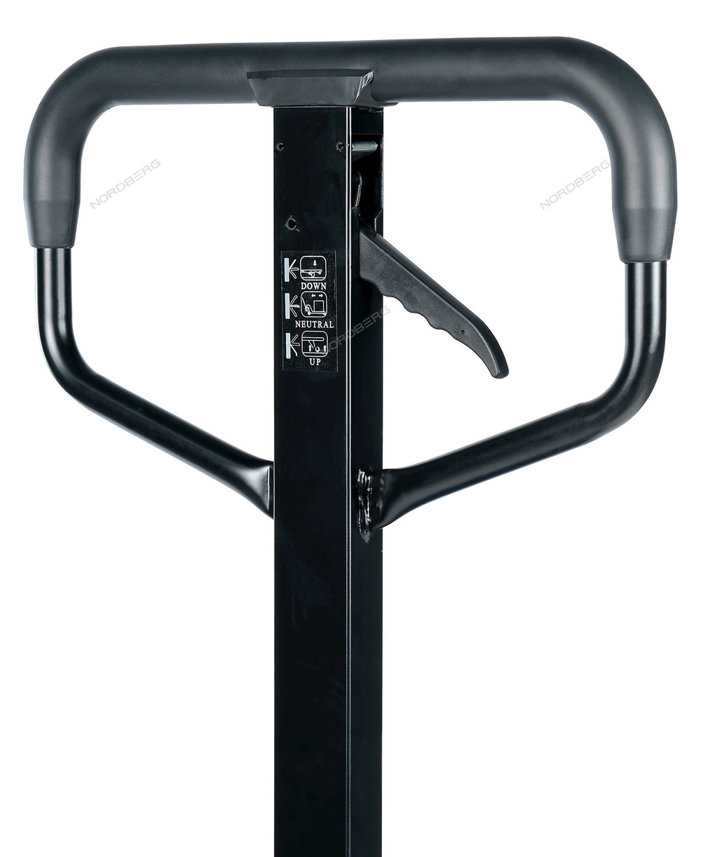 NORDBERG (N3901S-25) Тележка (рохля) складская гидравлическая короткая 2.5 т, усиленная, с полиуретановыми колесами